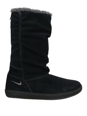 Nike Women's Black Suede Mid-Calf Faux Fur Lined Winter Boot